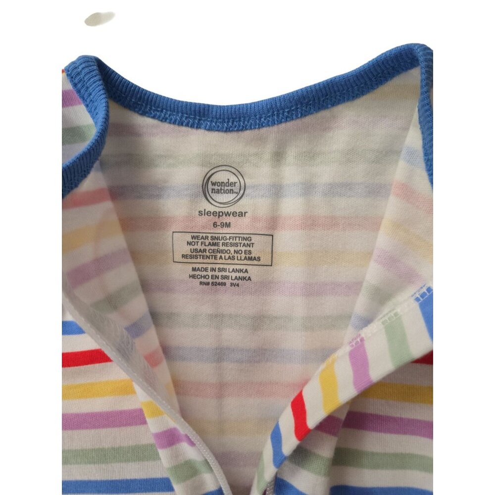 NWT Wonder Nation Baby Zip Front Footed Sleep N Play Pajamas Size 6-9 Months - Picture 3 of 3